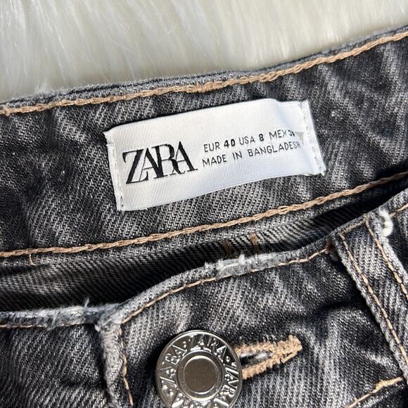 Zara Gray Denim High Rise Cut Offs - Picture 4 of 7